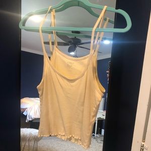 pale yellow cropped tank